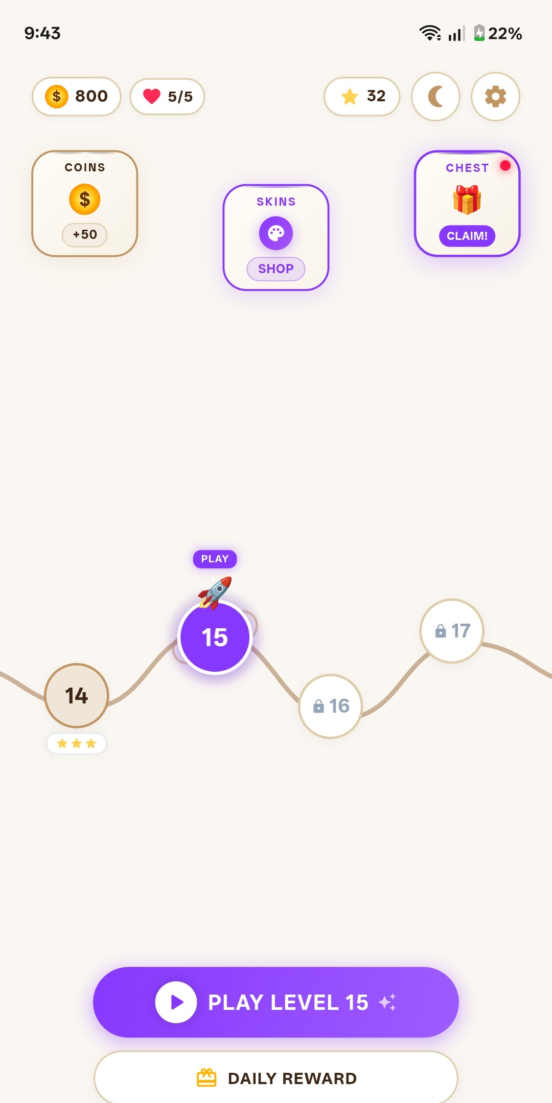 Warm Sand level map along the cosmic highway