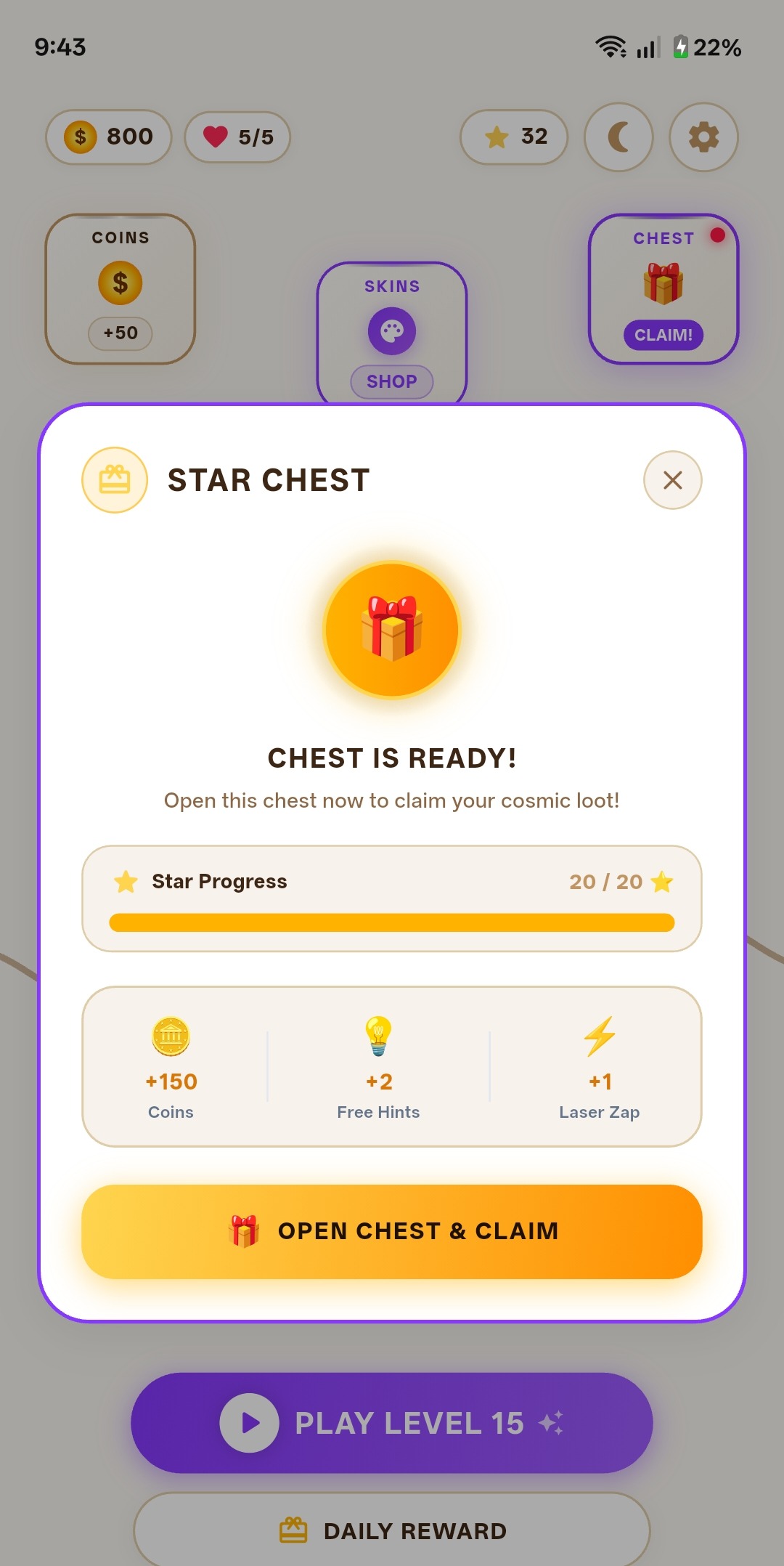 Star chest ready to claim in Warm Sand